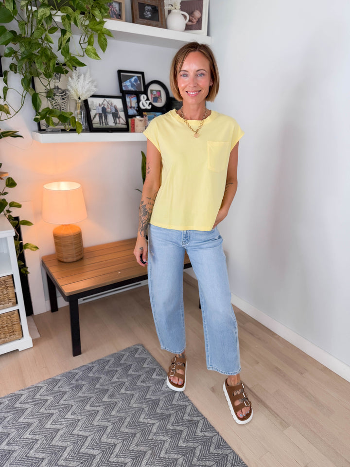 Mono B Sunkissed Pima Cotton Tee- YELLOW GLOW