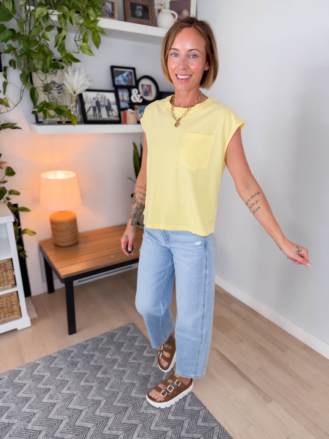 Mono B Sunkissed Pima Cotton Tee- YELLOW GLOW