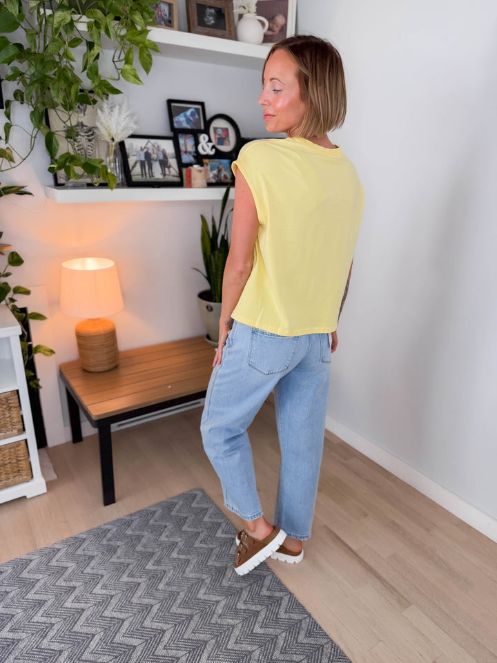 Mono B Sunkissed Pima Cotton Tee- YELLOW GLOW