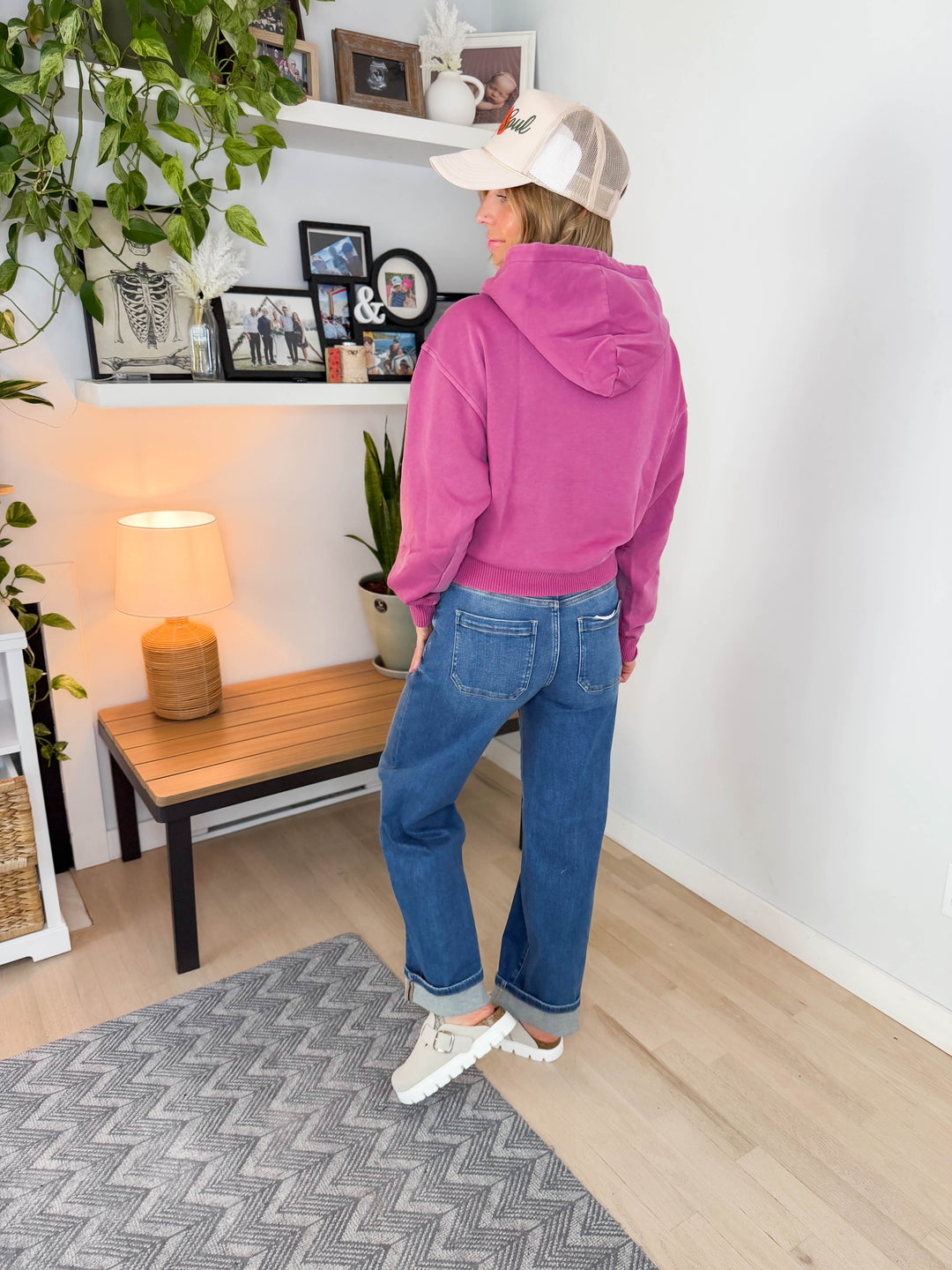 Palena Washed Fleece Hoodie- PLUM
