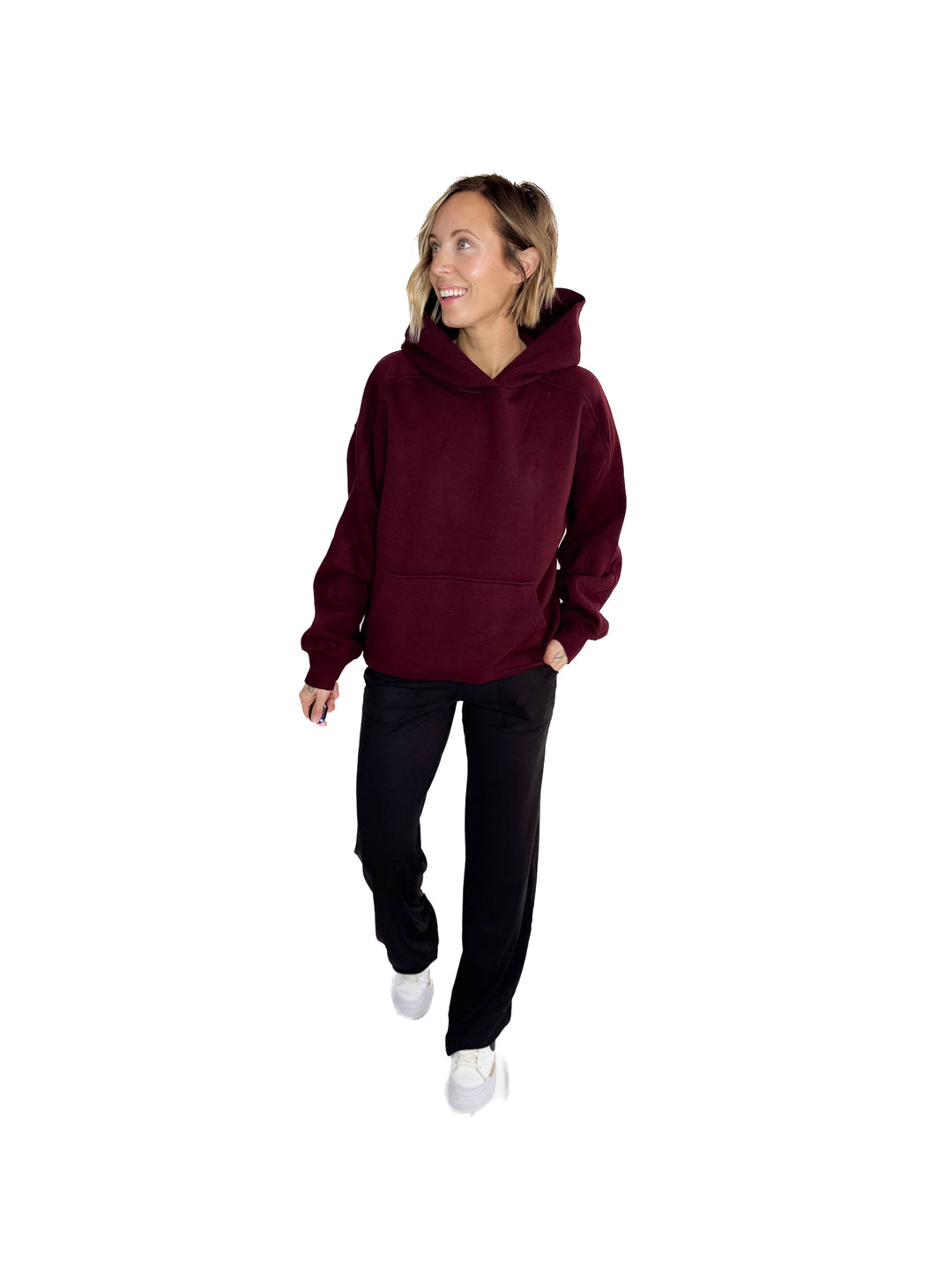 Rowan Fleece Hoodie- DARK CHERRY