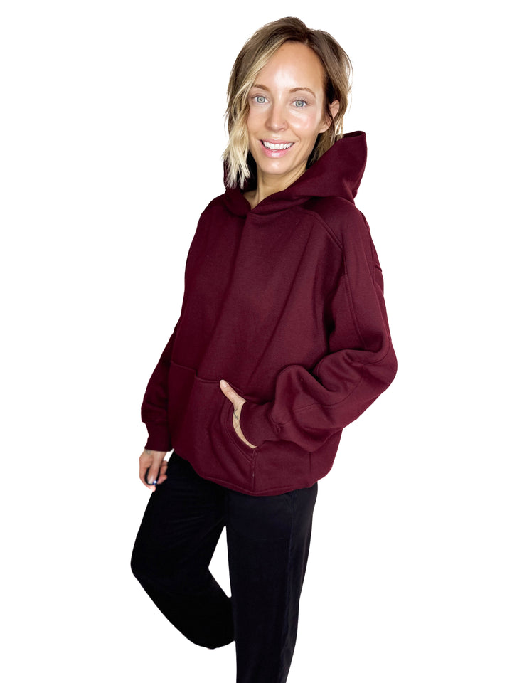 Rowan Fleece Hoodie- DARK CHERRY