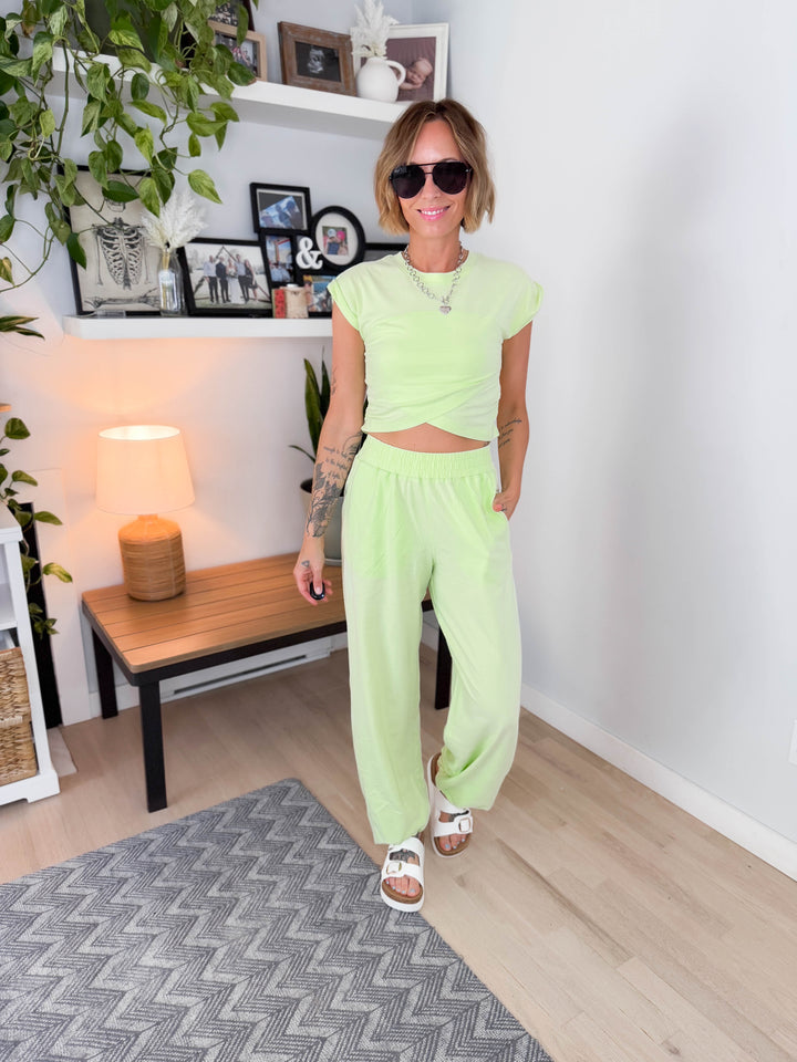 Mari Stretch Cotton Crossover Set- MINT