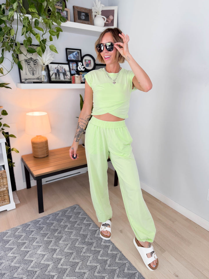 Mari Stretch Cotton Crossover Set- MINT