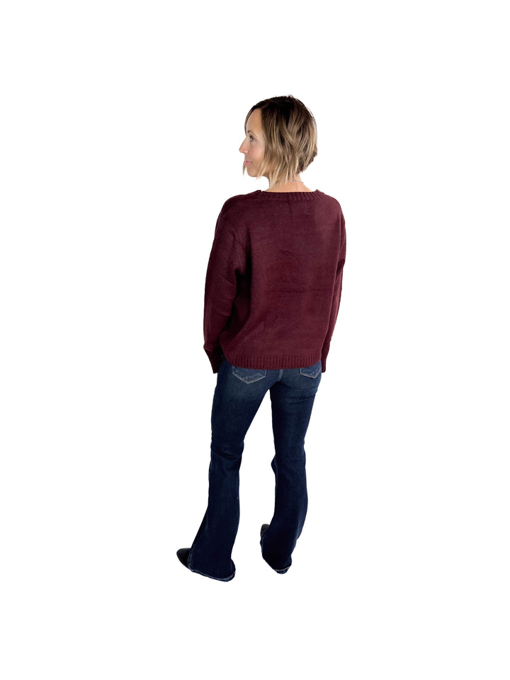 Wine Weather Knit Sweater