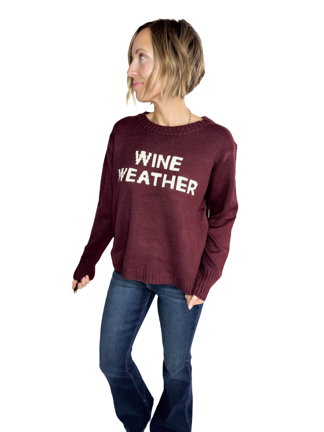 Wine Weather Knit Sweater