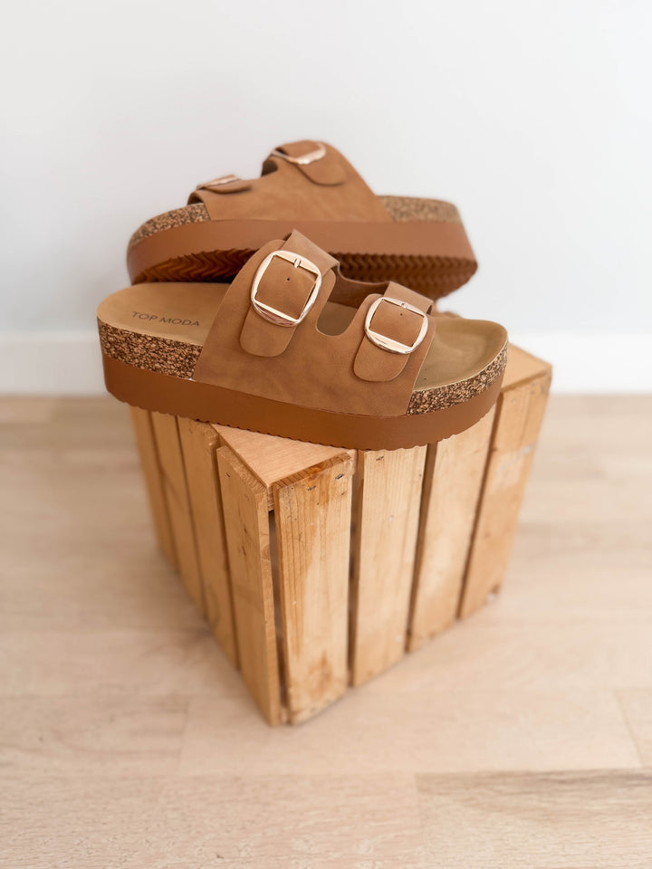 Avril Platform Sandal- TAN