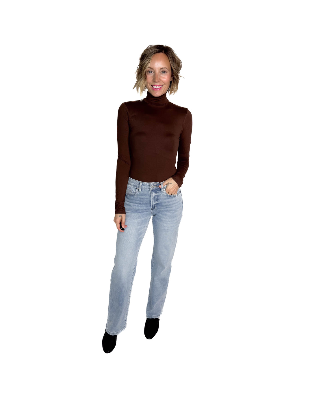 Noelle Butter Bodysuit- MAHOGANY