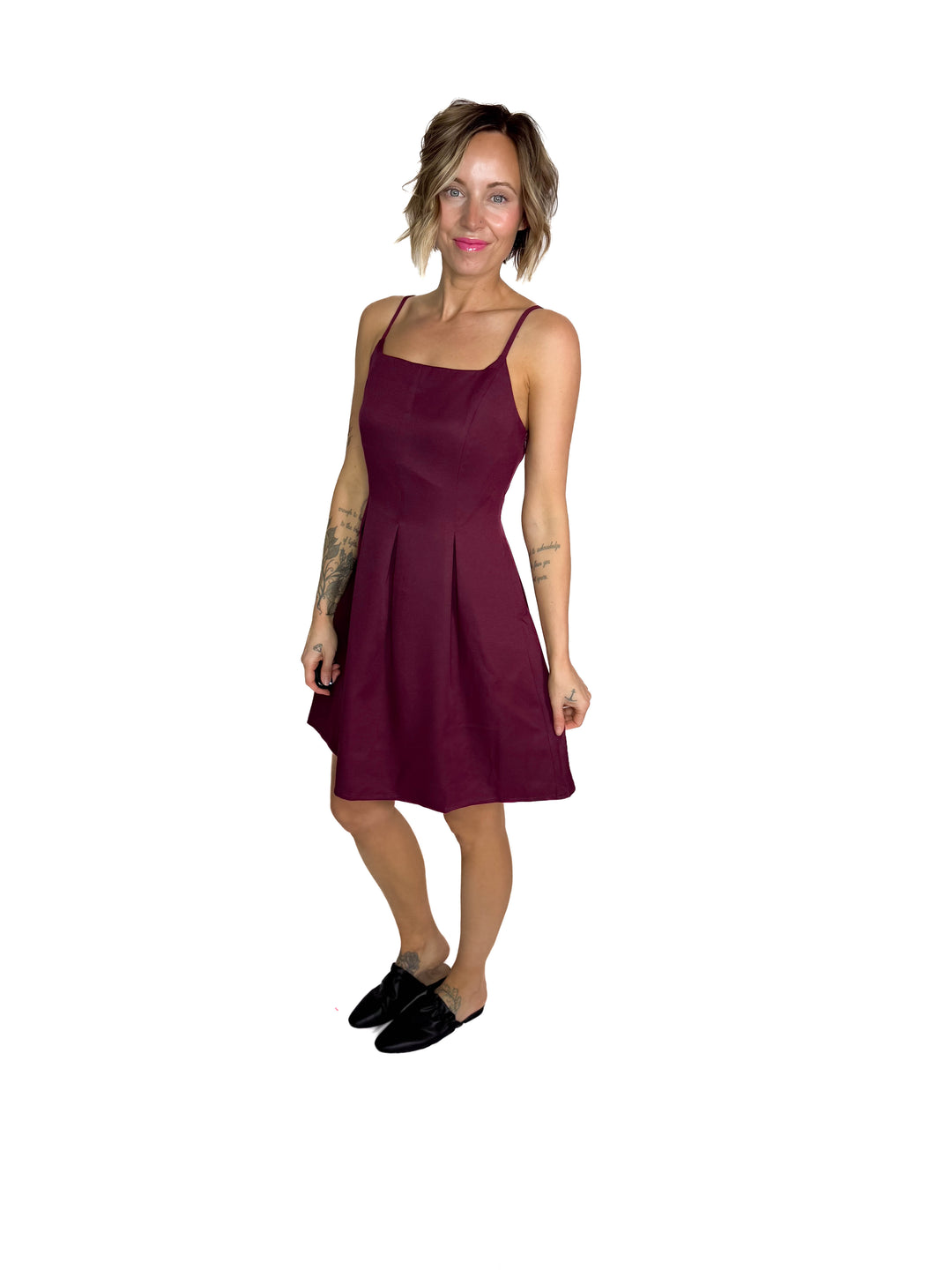 Suri Square Neck Fit + Flare Dress