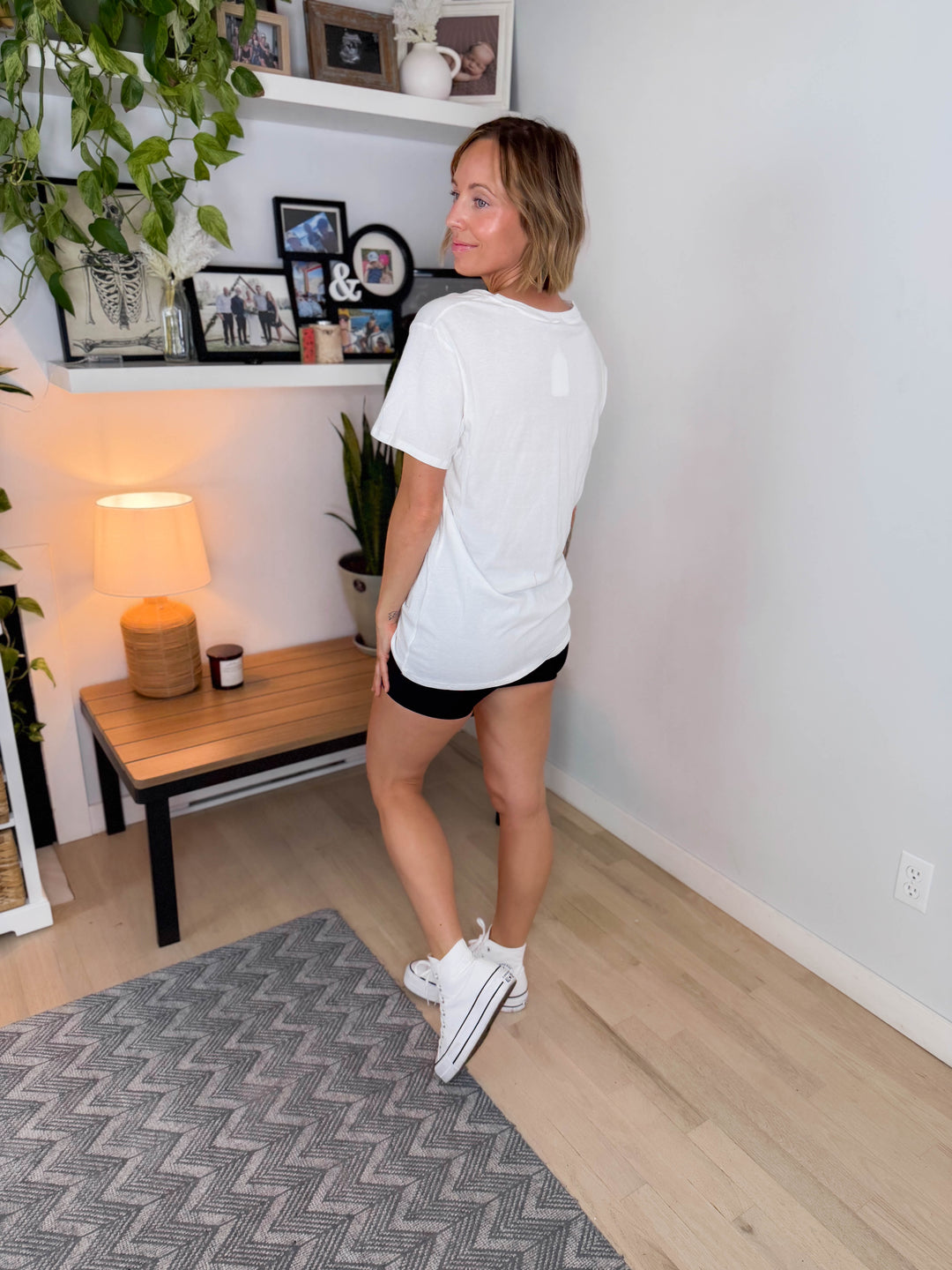 Natie Cotton Boyfriend Tee- WHITE