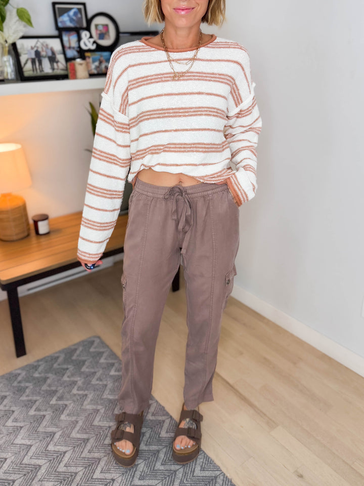 Normad Drawstring Cargo Jogger- COCOA BROWN