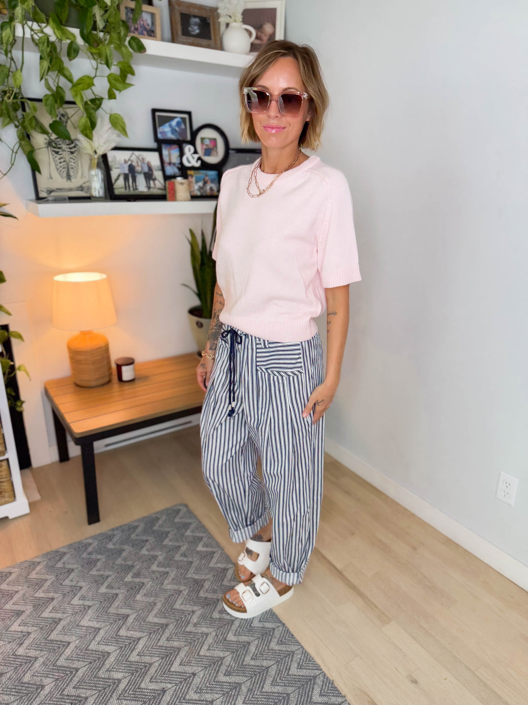 Saylor Raglan Sweater Top- PEONY PINK