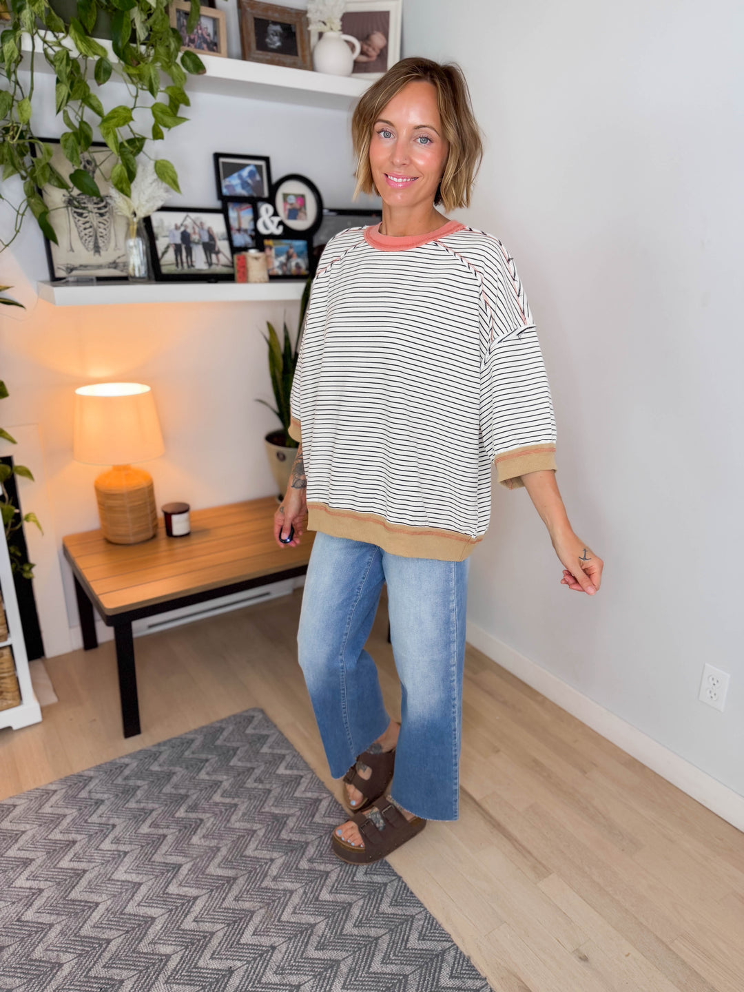 Mirelle 1/2 Sleeve Pullover- OATMEAL LATTE