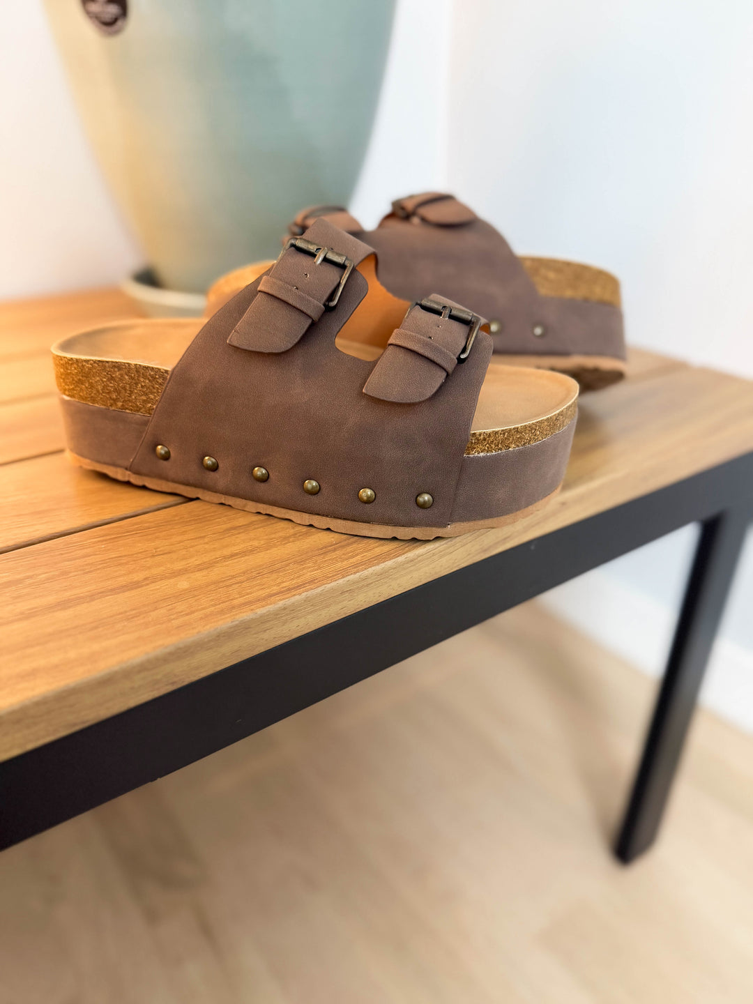 Summery Platform Sandal- BROWN