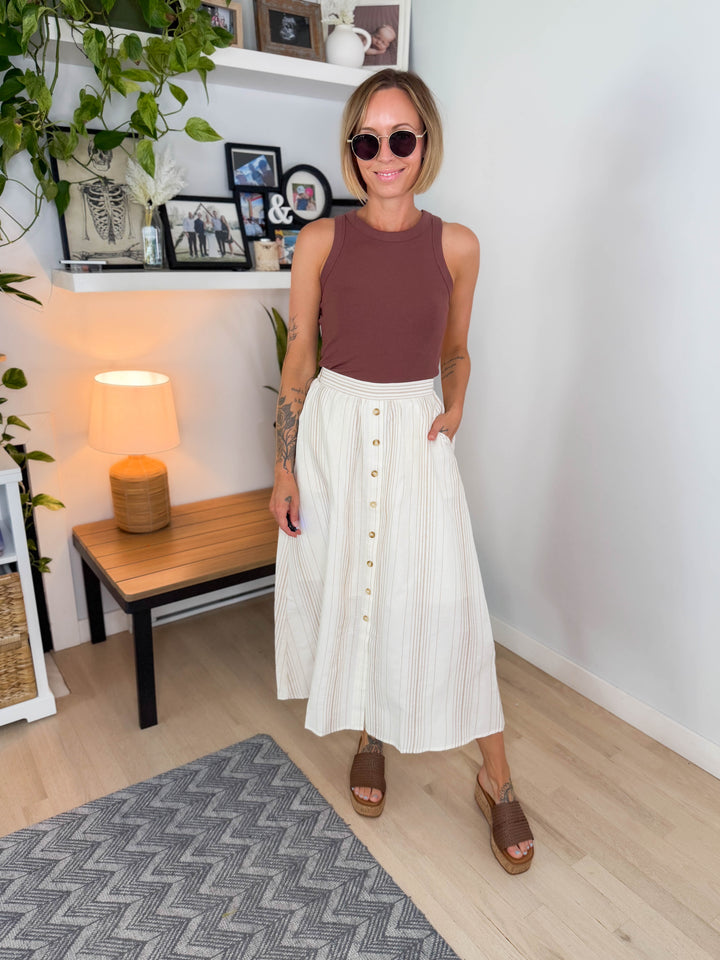 Beth Ribbed Tank Top- ESPRESSO