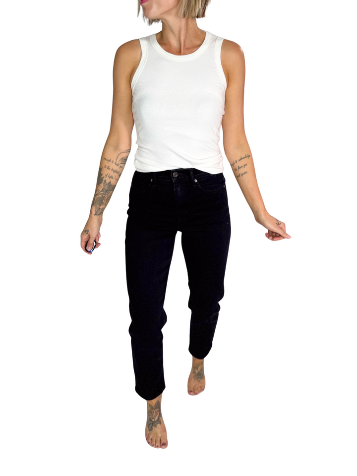 CELLO Pioneer High Rise Mom Jean- BLACK