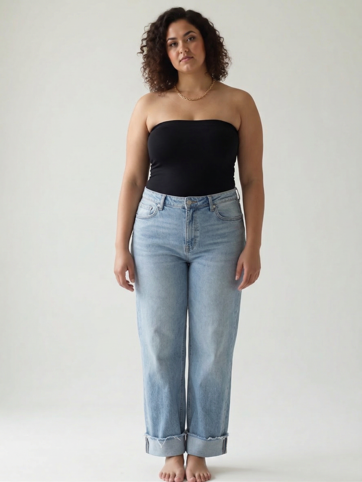 Vervet Scarlett High Rise Cuffed Wide Leg Jeans- LIGHT-FINAL SALE *25*