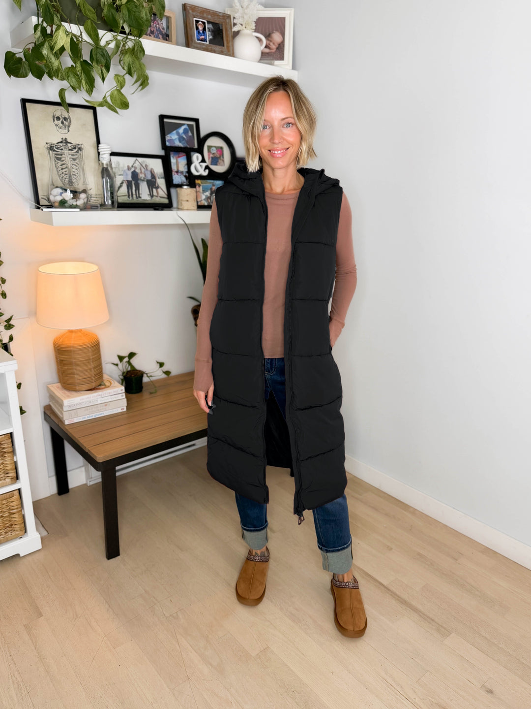 ONLY Jackson Long Puffer Vest- BLACK