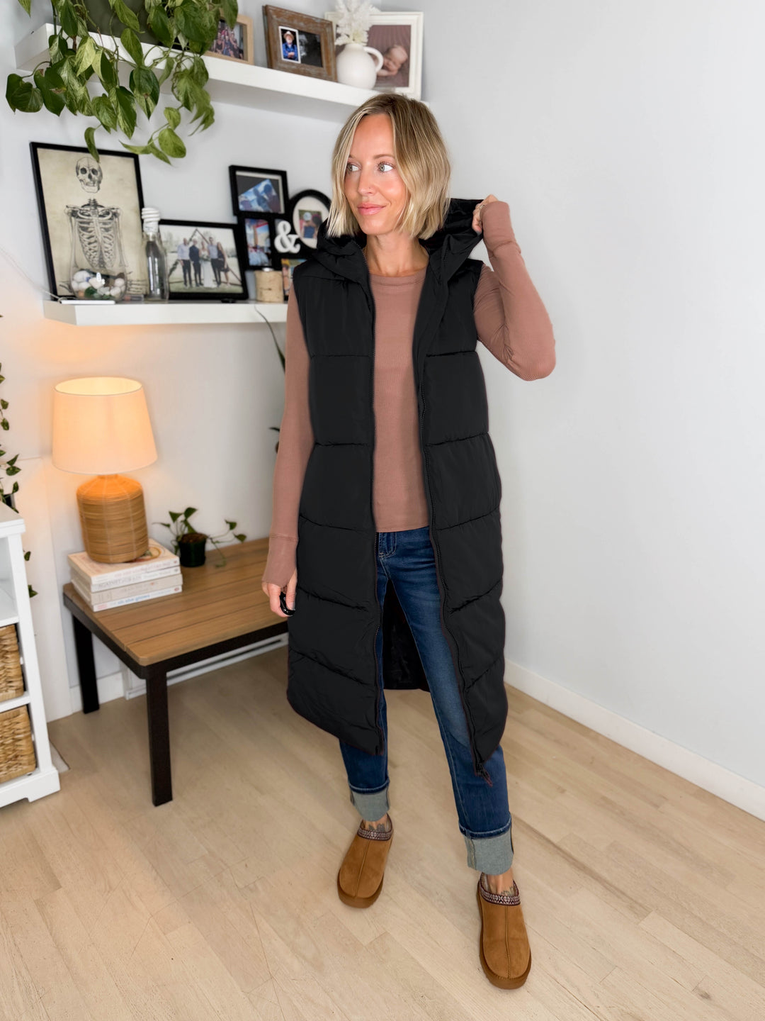 ONLY Jackson Long Puffer Vest- BLACK