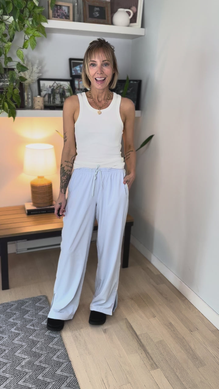 Mono B Finish Line Track Pants- HALOGEN BLUE-FINAL SALE