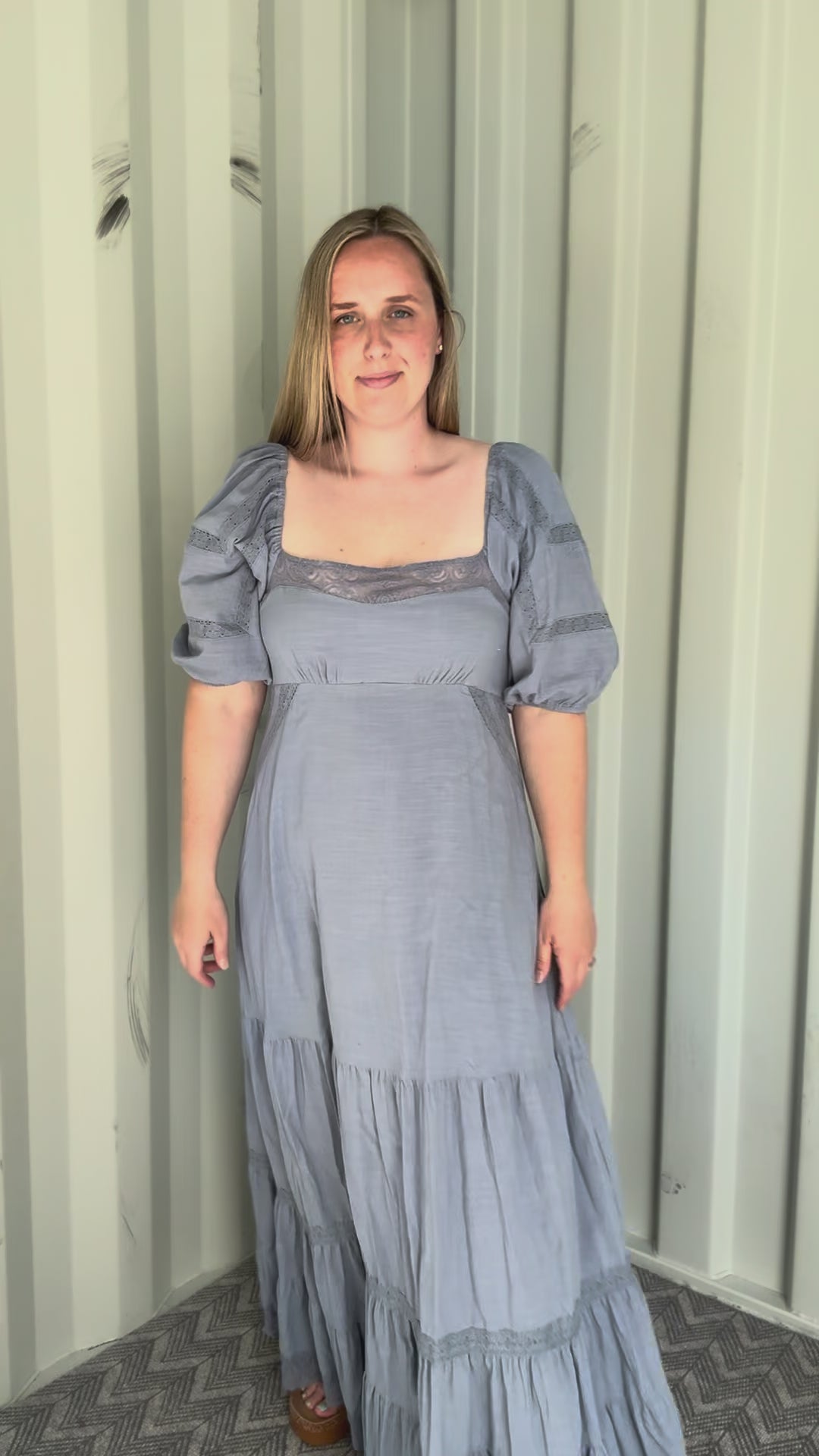 Amalfi Lace Inset Maxi- BLUE