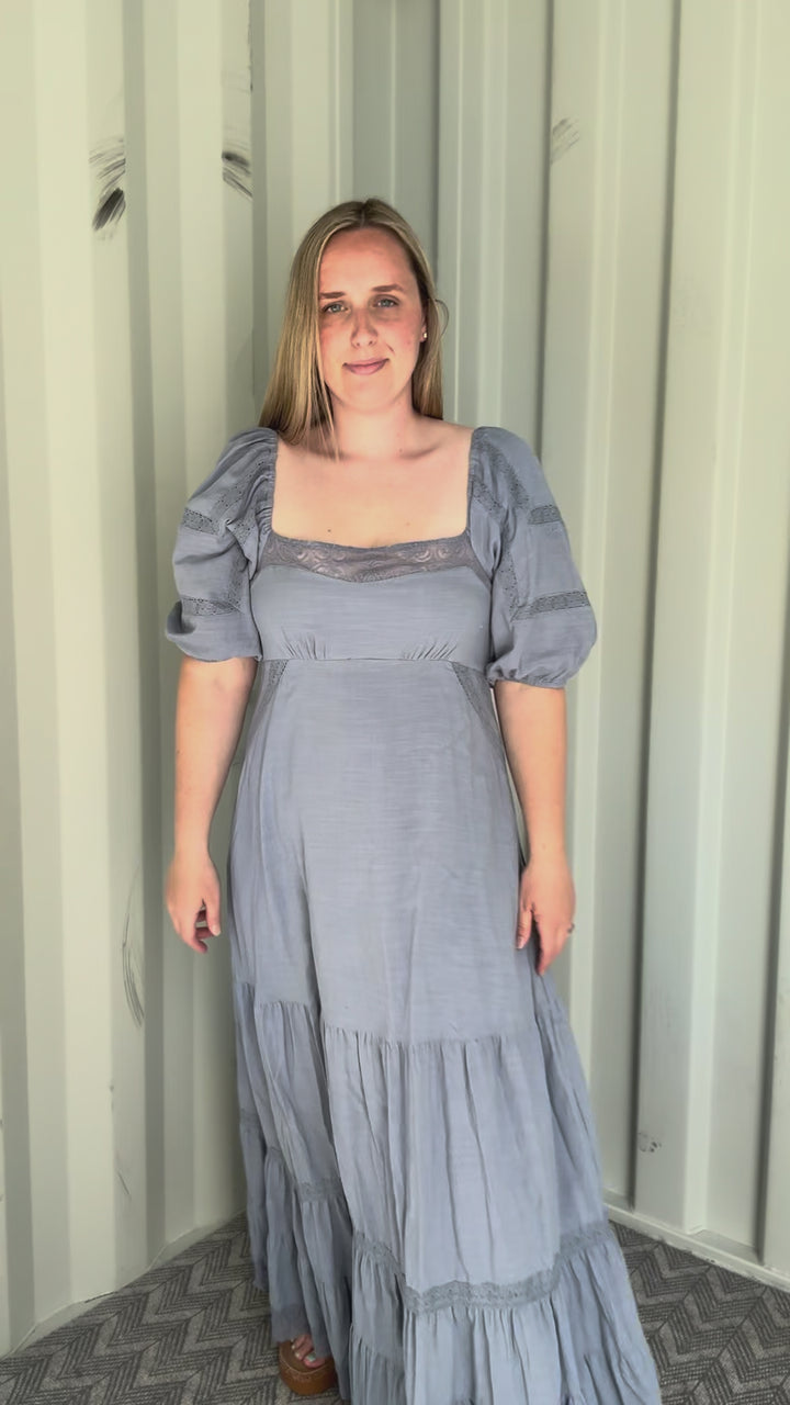 Amalfi Lace Inset Maxi- BLUE