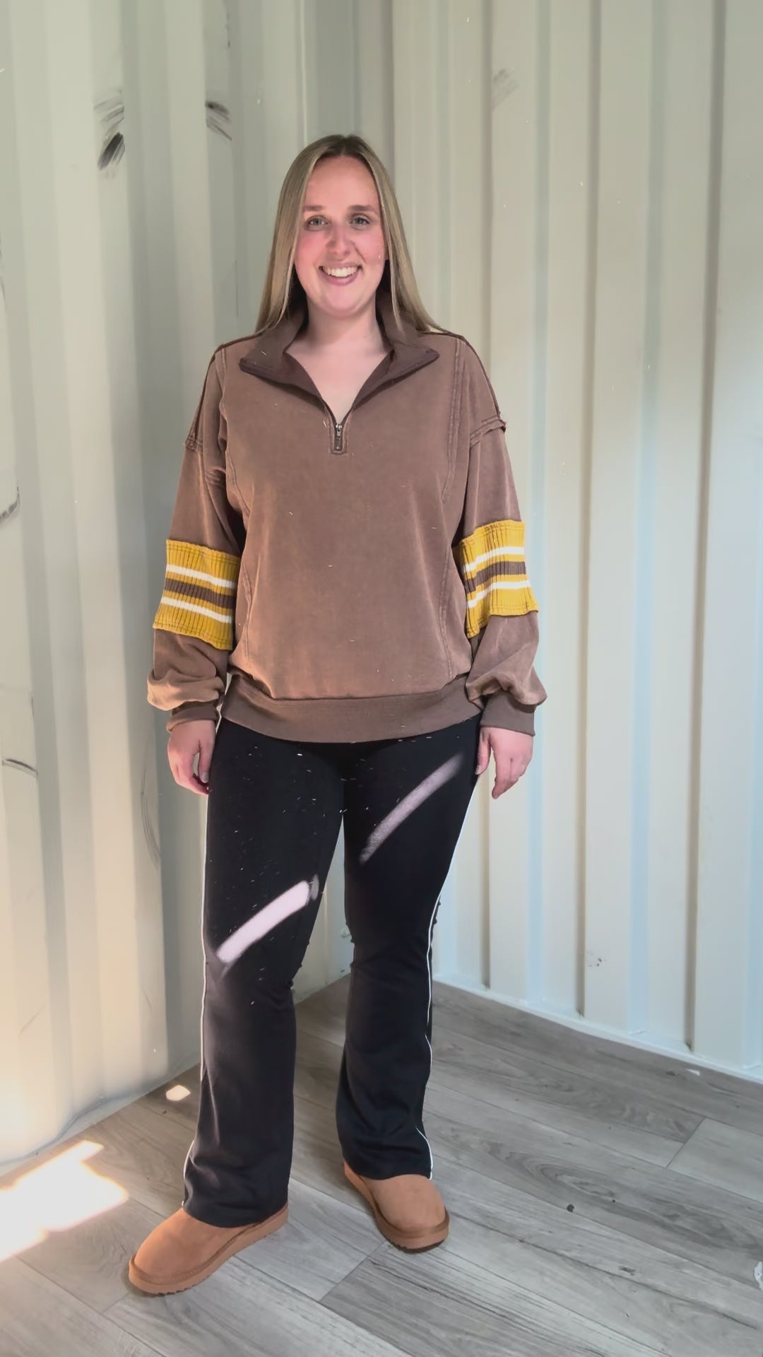 Laurel Mist Mineral Washed Pullover- MOCHA-FINAL SALE