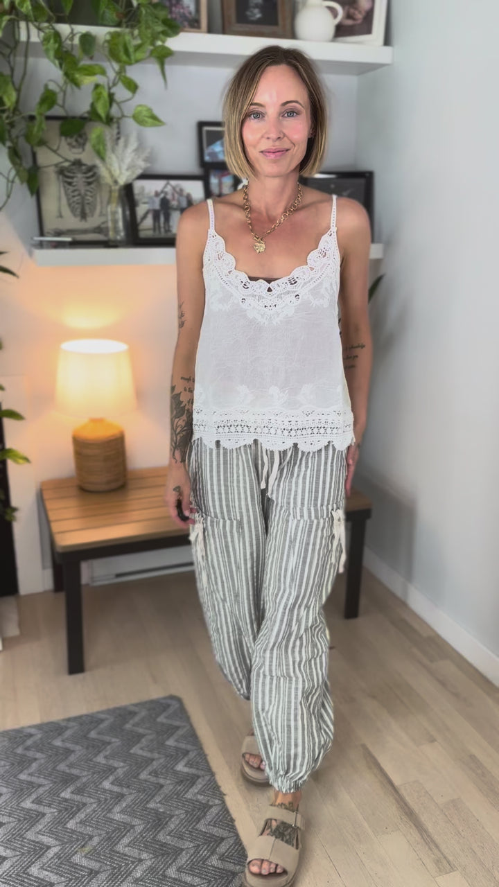 Boho Belle Crochet Lace Cami- NATURAL