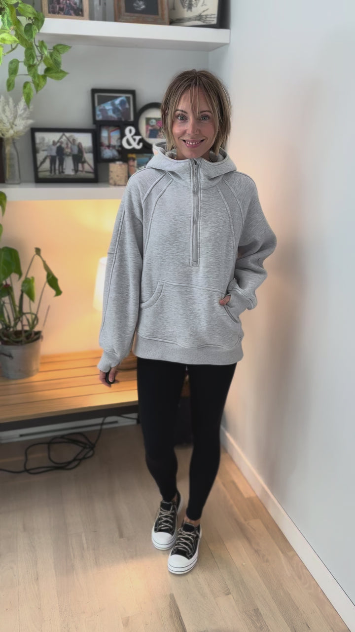 Hunter Hooded Pullover- HEATHER GREY-FINAL SALE