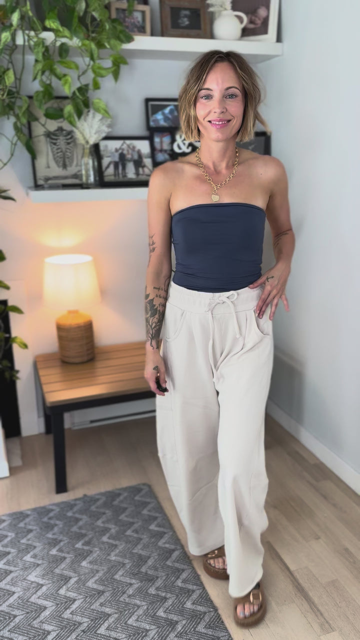 Moonlit Basic Jersey Bandeau- DARK DENIM