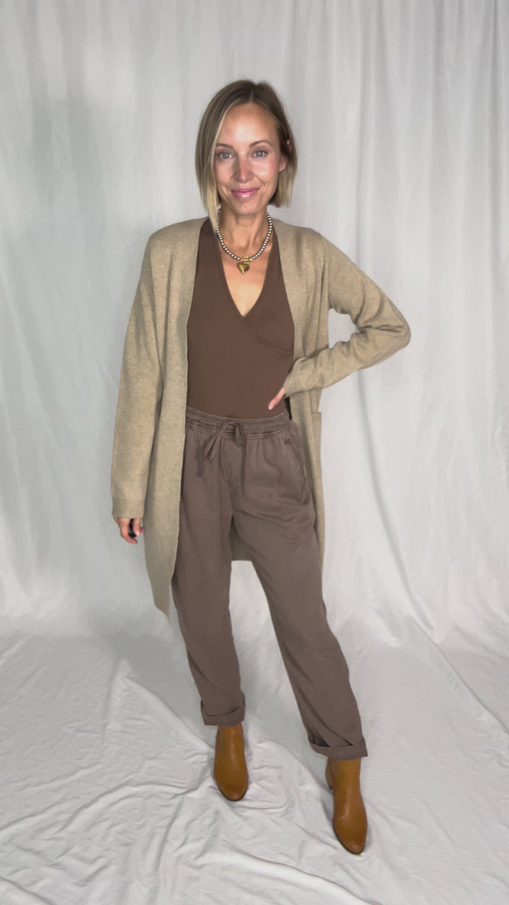 Verta Tencel Blend Tapered Pants- COCOA-FINAL SALE