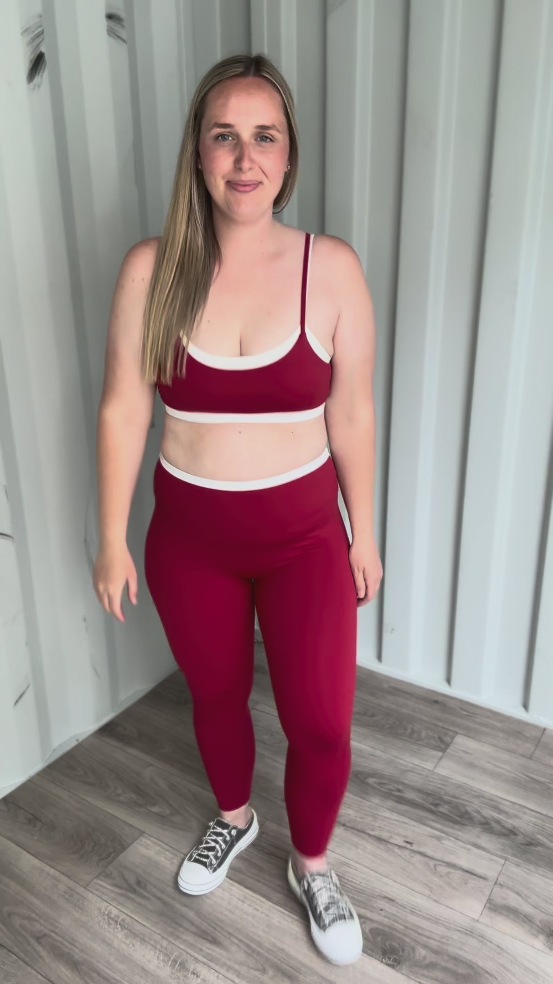 Kimber Double Layered Sports Bra- CHERRY