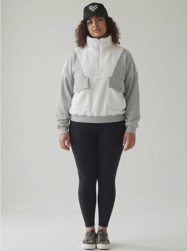 Carter Pullover Fleece Jacket- HEATHER GREY-FINAL SALE *L*