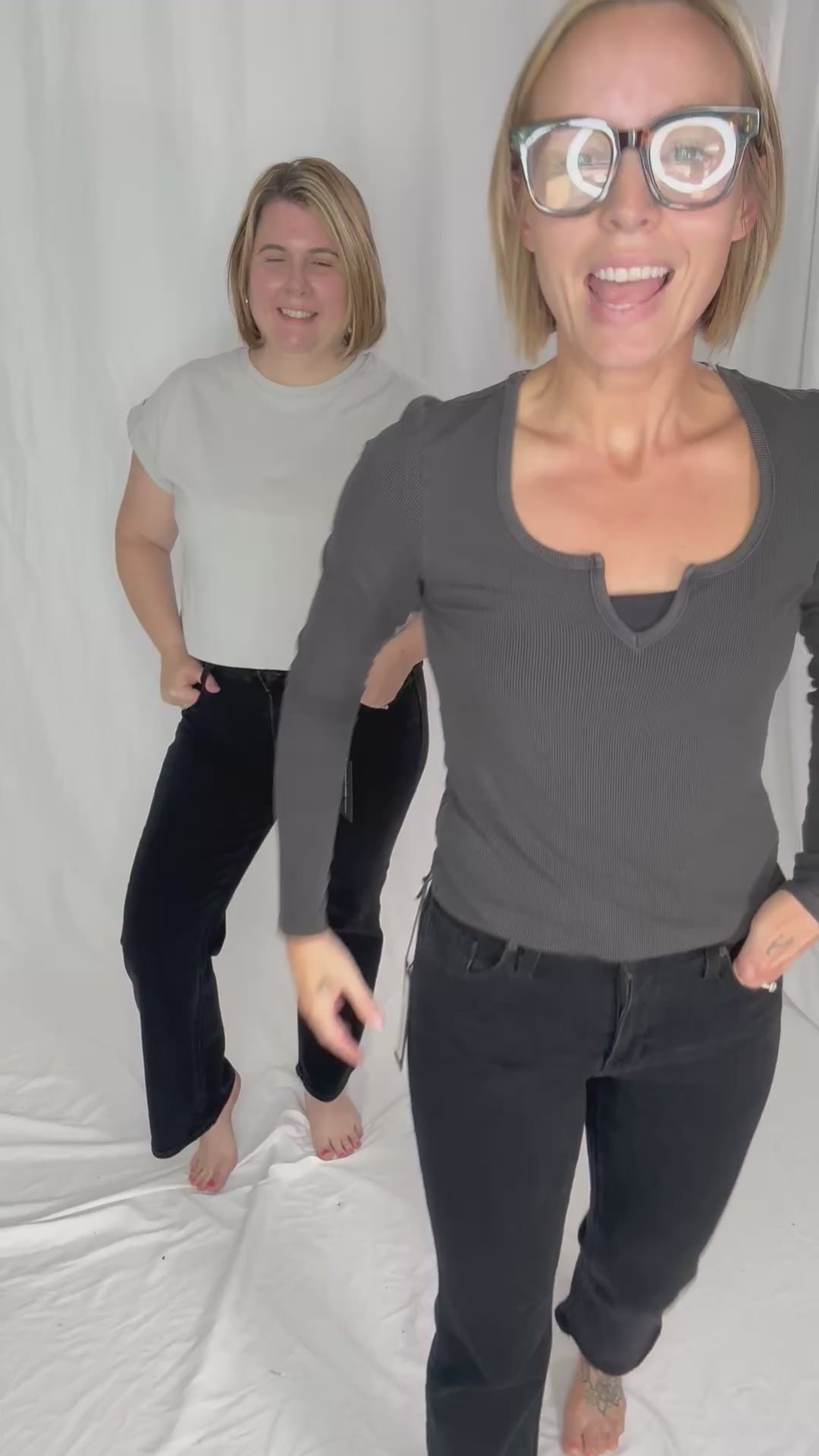 JUST BLACK DENIM Arina Slim Cropped Bootcut Jeans- BLACK-FINAL SALE *24*