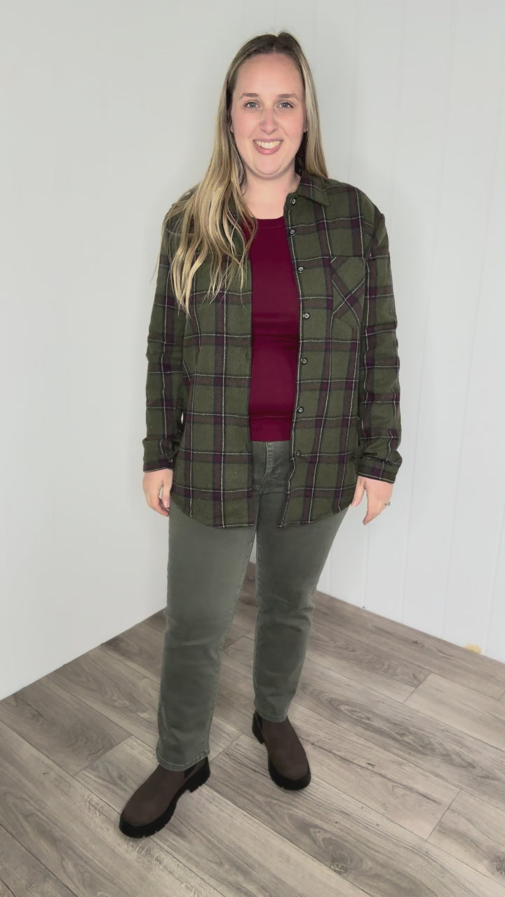 Collina Plaid Thick Flannel - GREEN