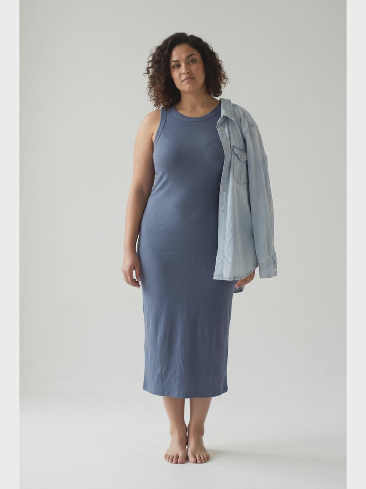 Summer Mist Tank Dress- DARK INDIGO