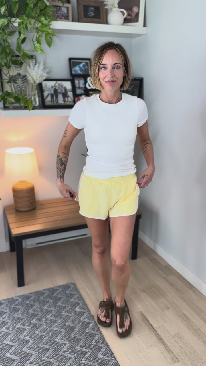Mono B Bethany Active Shorts- YELLOW GLOW