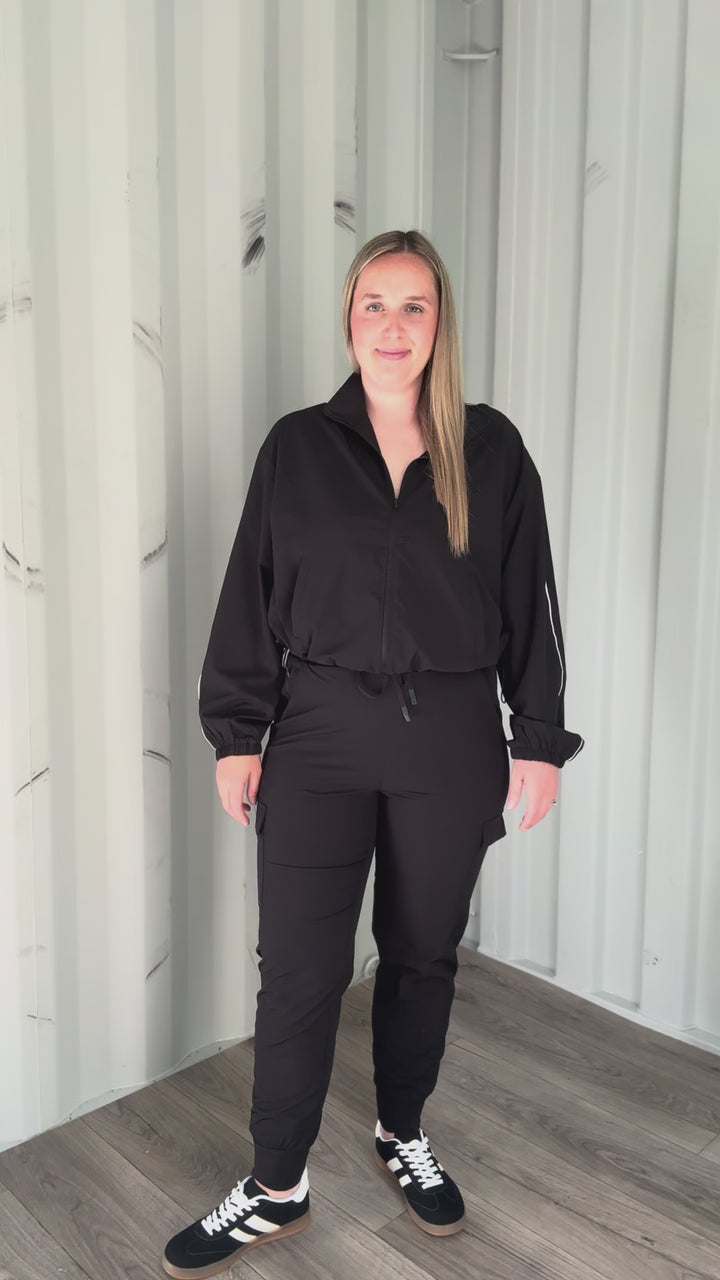 Mono B Reverie Breezy Flow Active Jacket- BLACK
