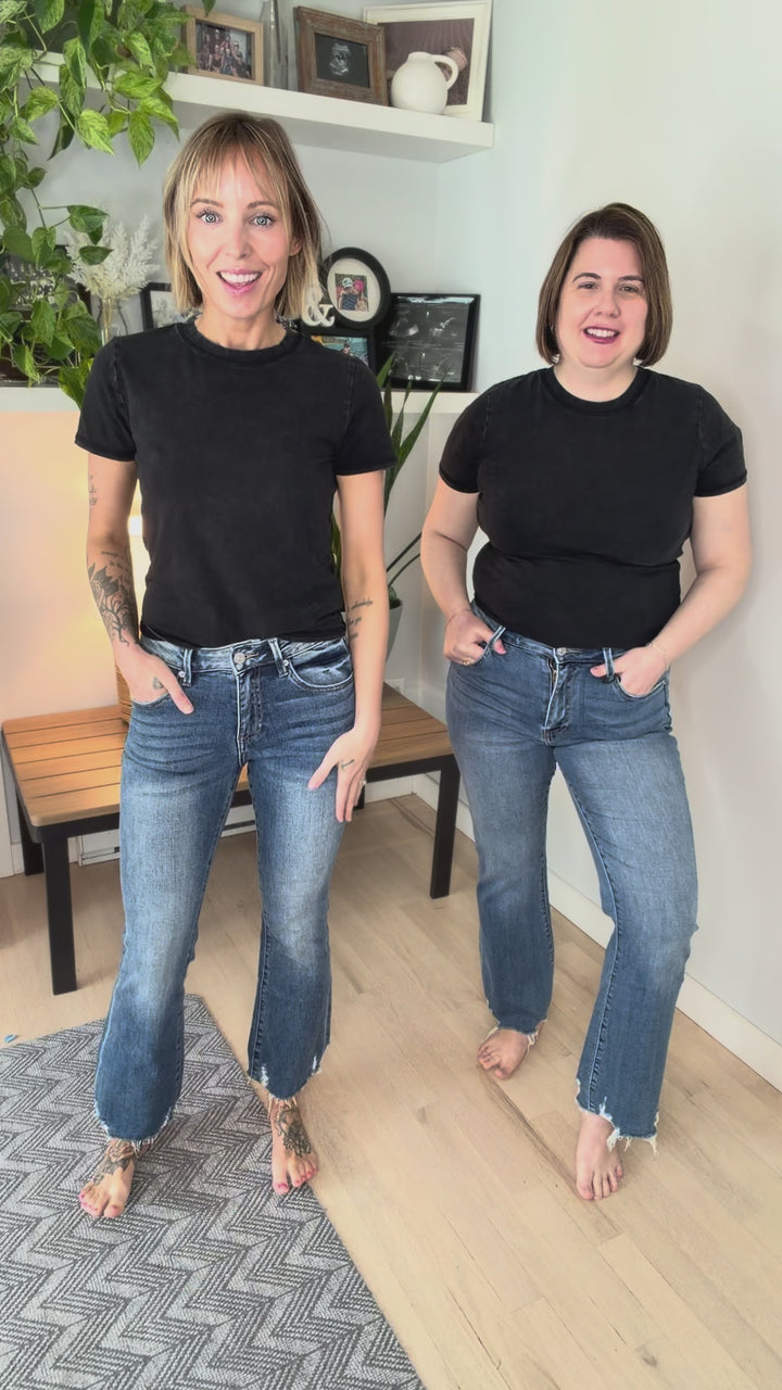 Mica Paige High Rise Ankle Flare Jeans- MEDIUM WASH-FINAL SALE *26,29,31*