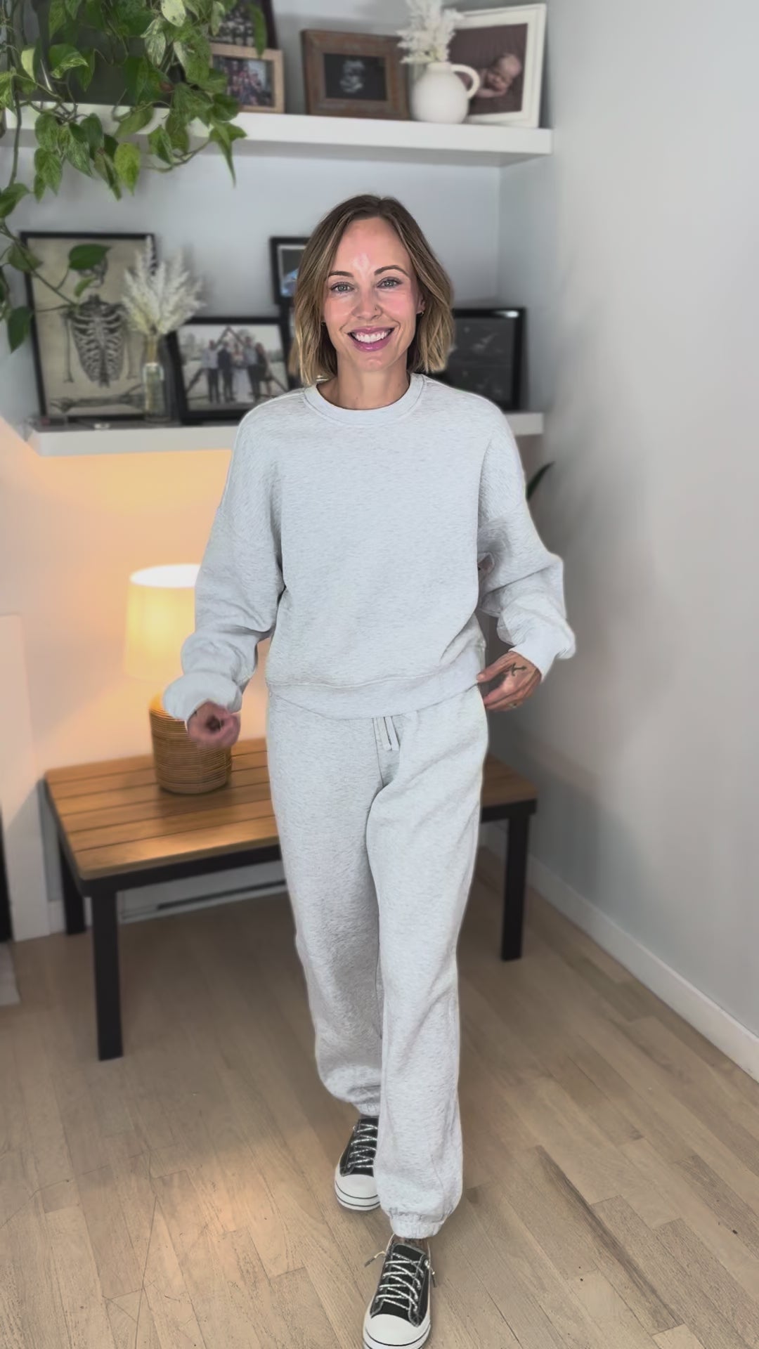 Only Best Long Sleeve Crew Neck- LIGHT GREY MELANGE