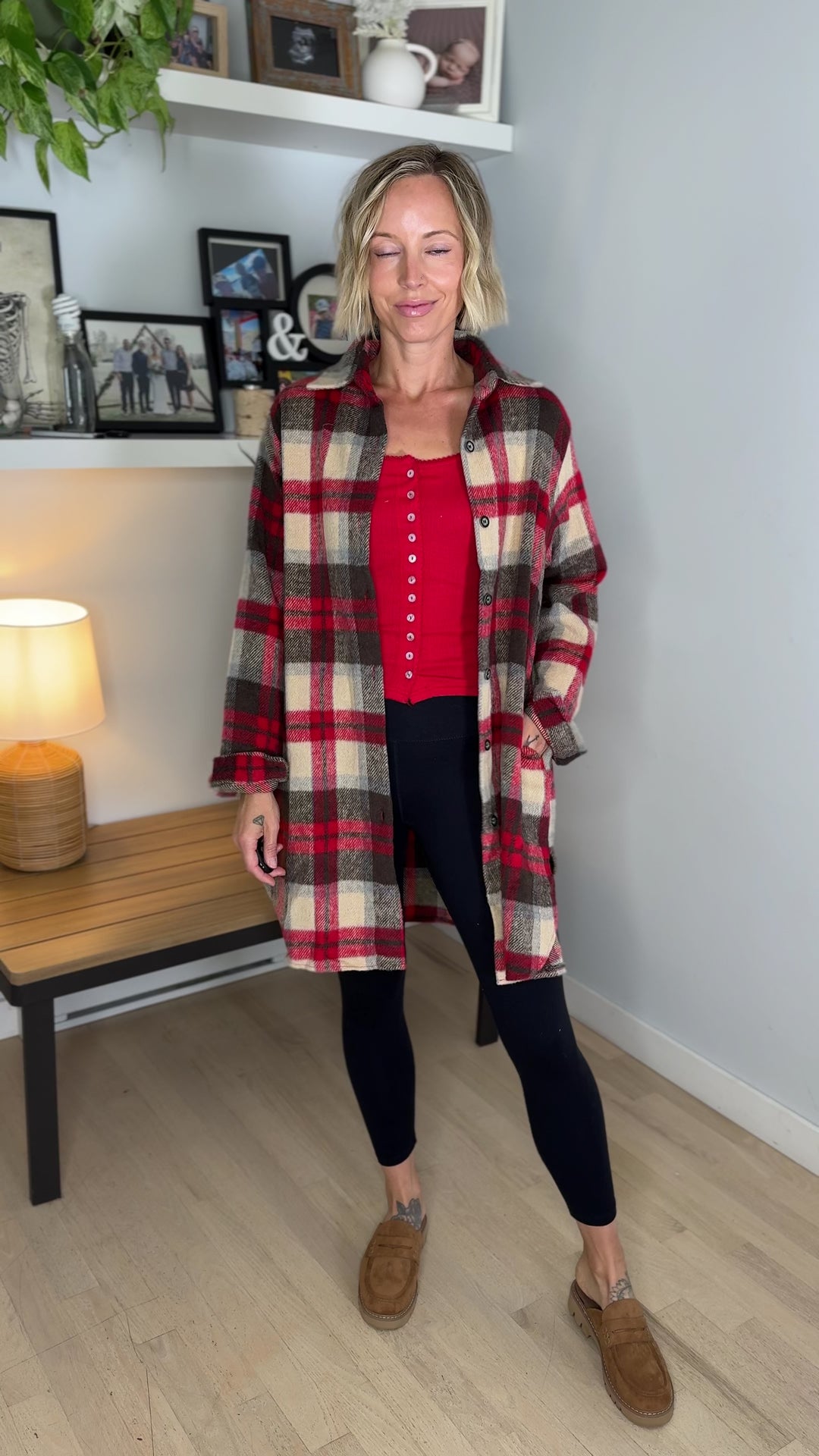 Renfrew Plaid Shacket- RED/IVORY *PRE-ORDER SEPT 25