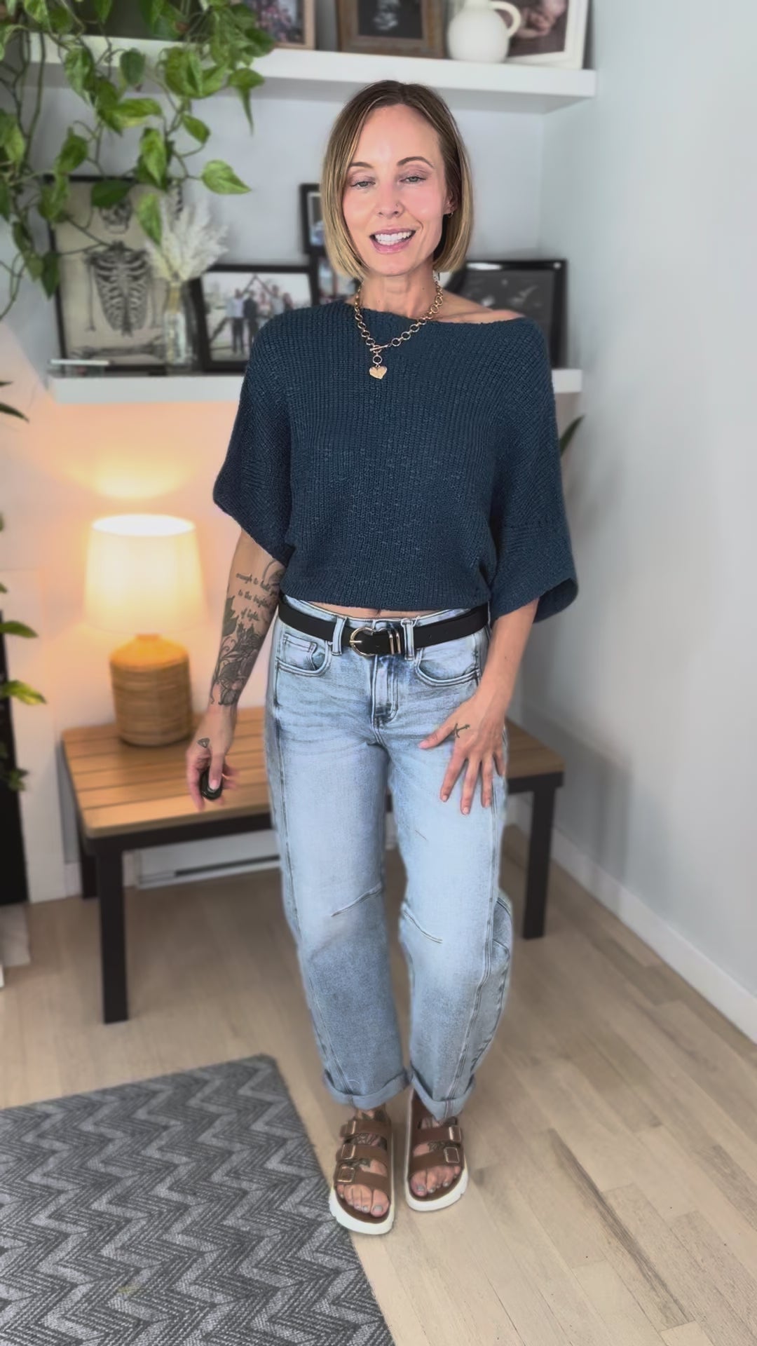Brisol Dolman Knit Sweater- TEAL