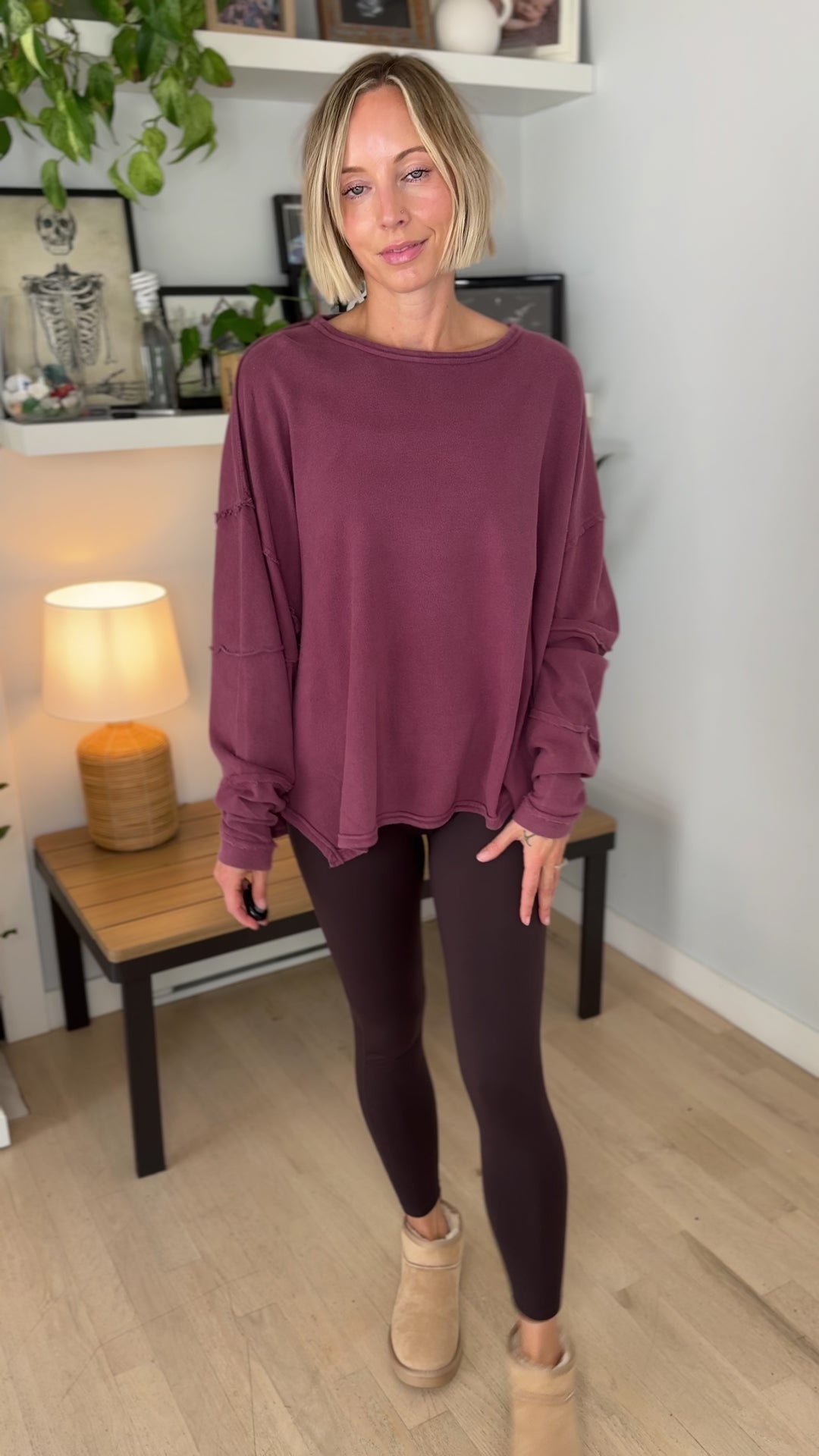Mono B Jacey Classic Cotton Pullover- ROSEWOOD-FINAL SALE *S*