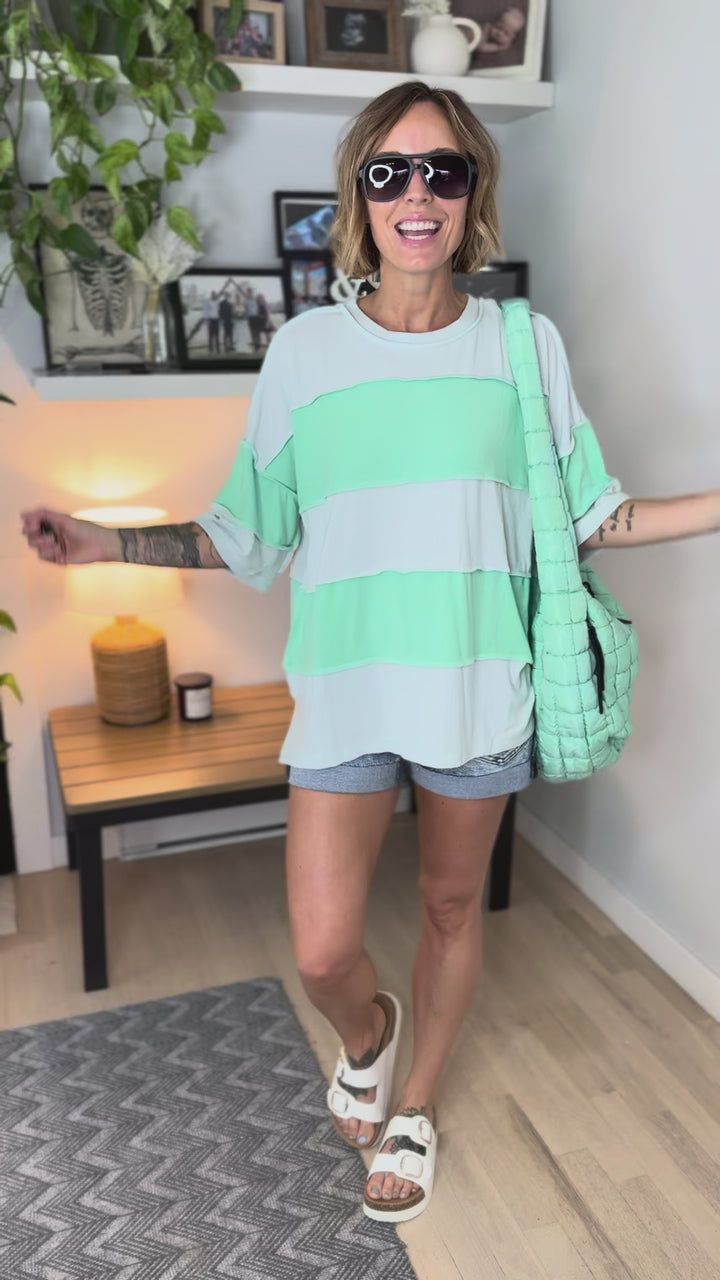 Nyelle Short Sleeve Pullover- GREEN