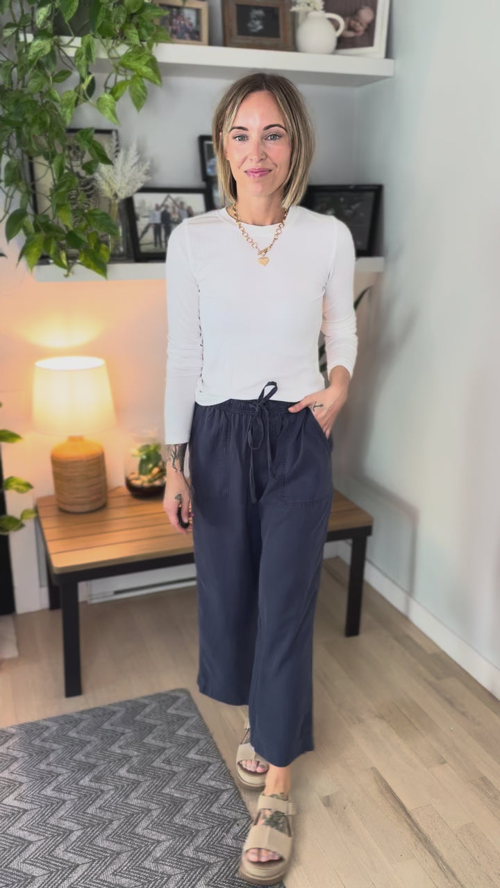 Zariah Soft Ribbed Long Sleeve- OFF WHITE