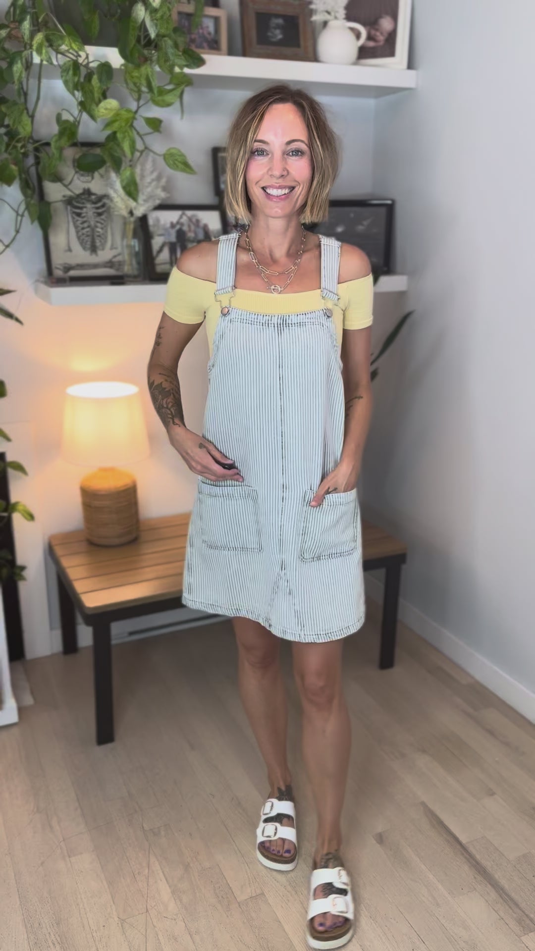 Hollis Stripe Denim Overall Dress-FINAL SALE *S*