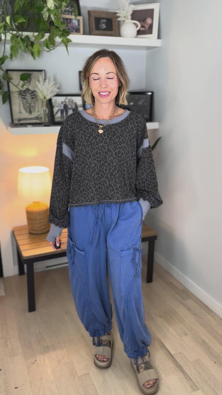 Pebble Cinch Tie  Jogger- FRENCH BLUE