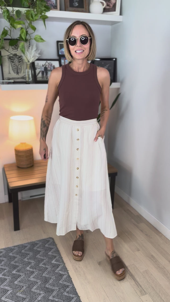 Beth Ribbed Tank Top- ESPRESSO