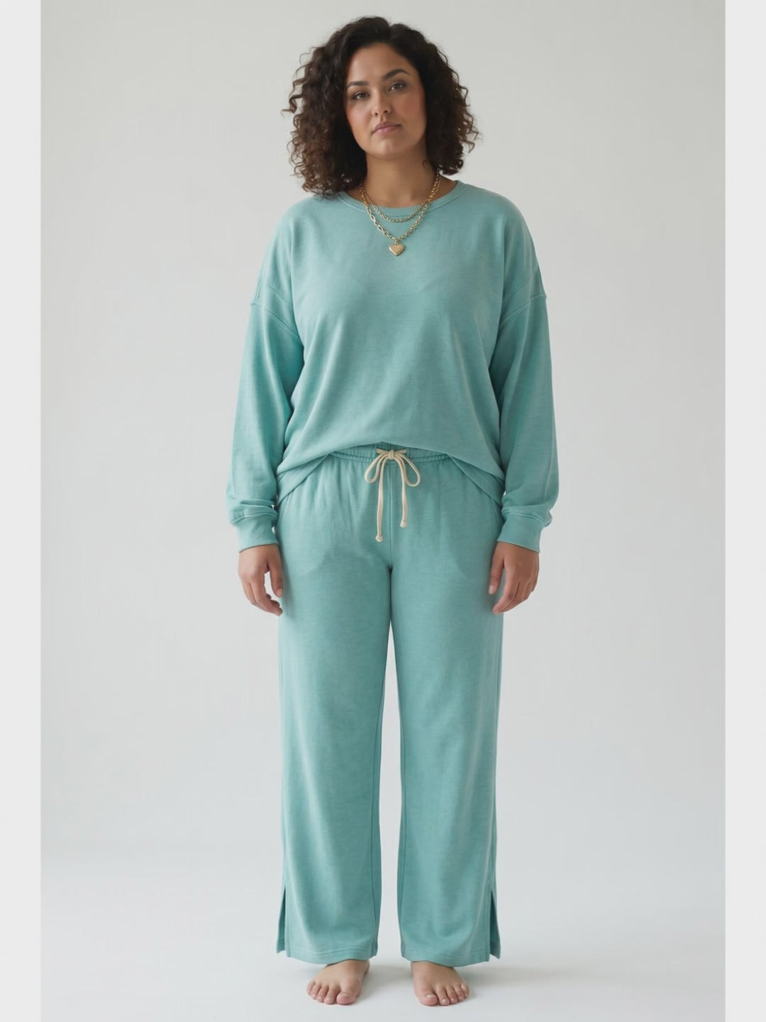 Stella Open Back Pullover- TURQUOISE