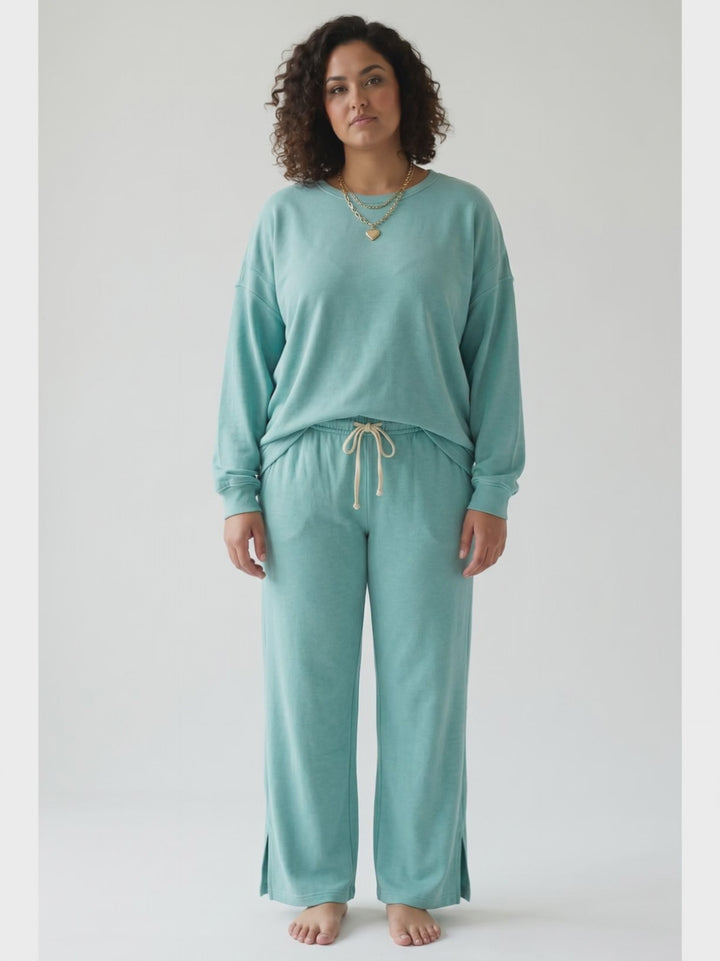 Stella Open Back Pullover- TURQUOISE